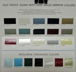 1967 Oldsmobile Color Selector Paint Chip & Interiors Sales Folder Orig