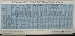 1967 Oldsmobile Color Selector Paint Chip & Interiors Sales Folder Orig