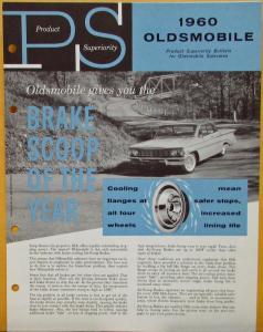 1960 Oldsmobile Product Superiority Bulletin Air Scoop Brakes Sales Folder Orig
