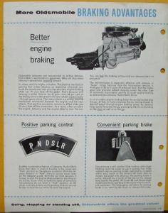 1960 Oldsmobile Product Superiority Bulletin Air Scoop Brakes Sales Folder Orig