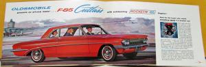 1961 Oldsmobile F85 Cutlass & Rockette 185 Engine Color Sales Folder Original