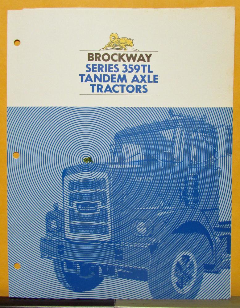 1970 Brockway Truck Model 359TL Tandem Axle Tractor Folder & Specifications