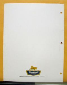 1970 Brockway Truck Model 359TL Tandem Axle Tractor Folder & Specifications