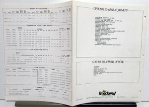 1975 Brockway Huskiteer Tractor Model 550 Sales Folder & Specifications