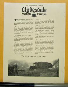 1917 Clydesdale Trucks Stake Platform & British War Transport Sales Brochure