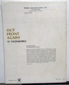 1967 Oldsmobile Options & Accessories Sales Brochure Original