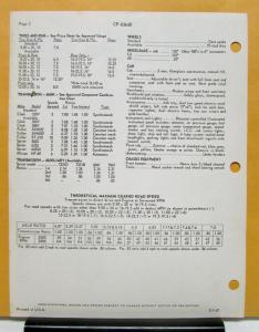 1967 Diamond REO Truck Model CF-8364D Tilt Cab Specification Sheet