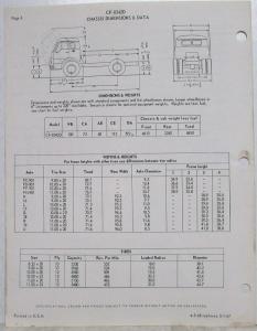 1968 Diamond REO Truck Model CF-8342D Tilt Cab Specifications Brochure