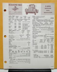 1969 Diamond REO Truck Model C-9064 Specifications Brochure
