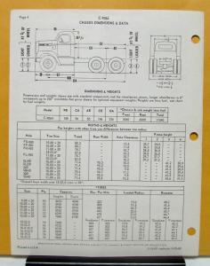 1969 Diamond REO Truck Model C-9064 Specifications Brochure