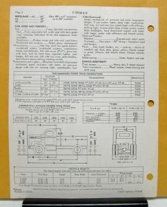 1969 Diamond REO Truck Model C 10144 & D Specification Sheet