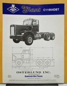 1980 Diamond REO Giant Truck Model C11664DBT Specification Sheet