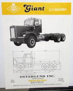 1981 Diamond REO Truck Model C11664DBH Specification Sheet