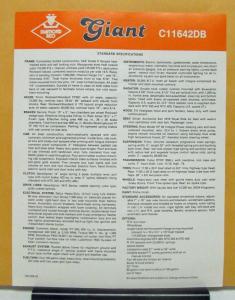 1981 Diamond REO Truck Model C11642DB Specification Sheet