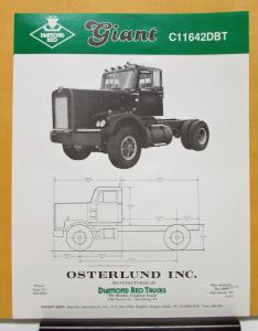1981 Diamond REO Truck Model C11642DBT Specification Sheet