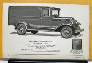 1928 1929 Diamond T Truck Models 151 290 Hercules Sales Brochure
