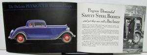 1933 Plymouth Dealer Color Sales Brochure De Luxe Long Wheelbase Sedan Coupe