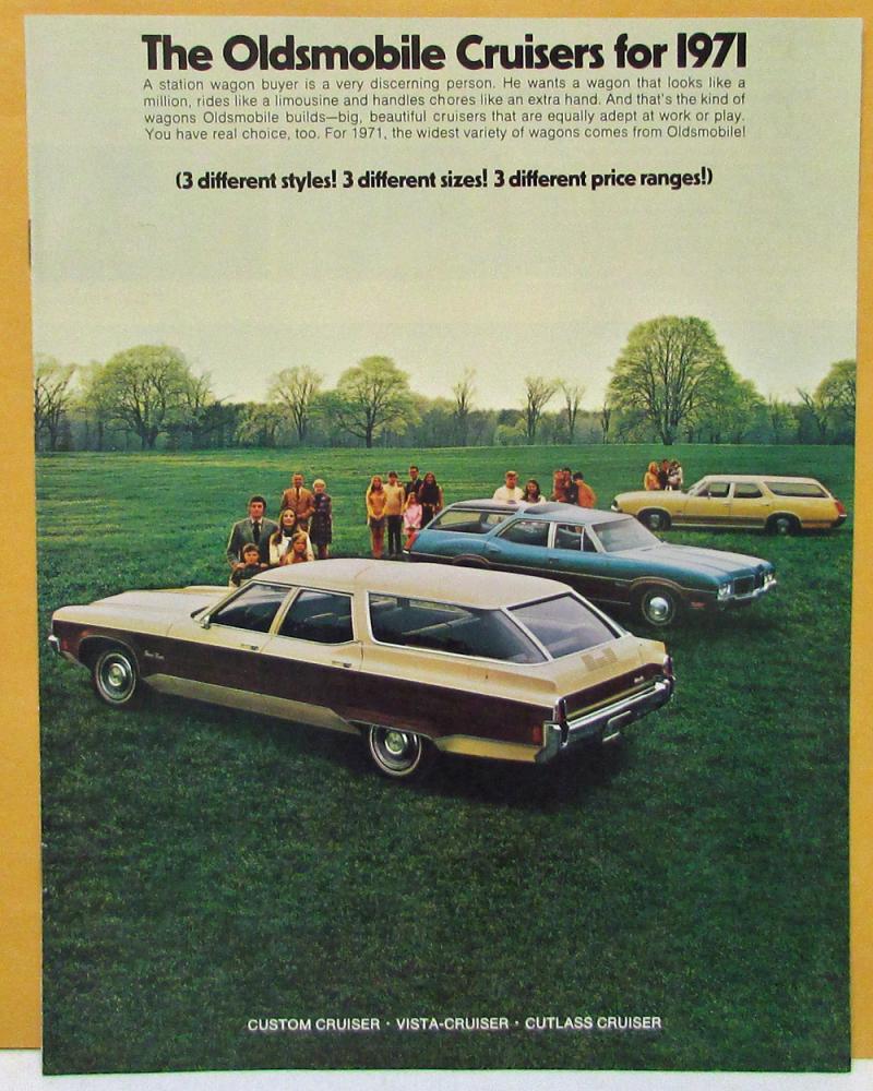 1971 Oldsmobile Cruiser Station Wagons Color Sales Brochure Original
