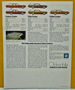 1971 Oldsmobile Cruiser Station Wagons Color Sales Brochure Original