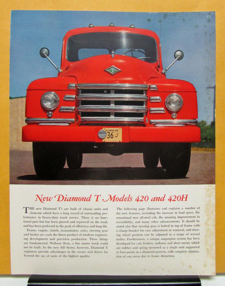 1950 Diamond T Truck Model 420 420H Sales Brochure and Specifications