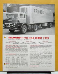 1955 Diamond T Truck Model 730C Tilt Cab Specification Sheet