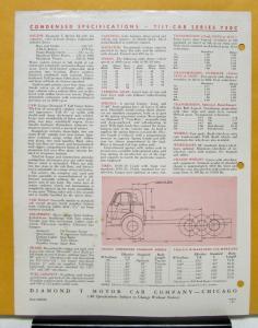 1955 Diamond T Truck Model 730C Tilt Cab Specification Sheet