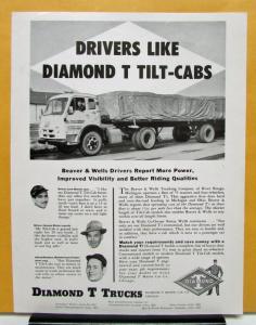 1955 1956 Diamond T Truck Tilt Cab Testimonial Sales Brochure