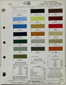 1973 Oldsmobile PPG Paint Chips Original 88 98 F85 Toronado Cutlass Omega