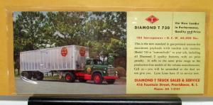 1955 1956 1957 1958 1959 Diamond T Truck Model 730 Sales Card