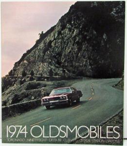 1974 Oldsmobile Toronado 98 Delta 88 Cutlass Omega Wagons Sales Brochure Orig