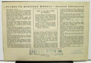1936 Plymouth Dealer Sales Brochure Folder New Business Models Floating Power
