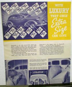 1937 Plymouth Dealer Sales Brochure Folder De Luxe Models Sedan Coupe Original