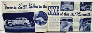 1937 Plymouth Dealer Sales Brochure De Luxe Models Bluetone Biggest Value