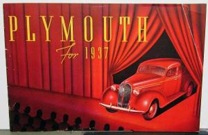 1937 Plymouth Dealer Color Sales Brochure De Luxe Models Sedan Coupe Original