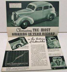 1938 Plymouth Dealer Sales Brochure Deluxe Models Greentone Original