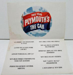 1939 Plymouth Dealer Color Sales Brochure Folder De Luxe & Roadking Models