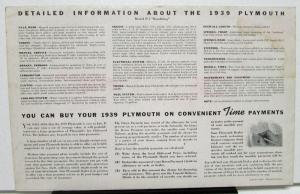 1939 Plymouth Dealer Color Sales Brochure Folder De Luxe & Roadking Models