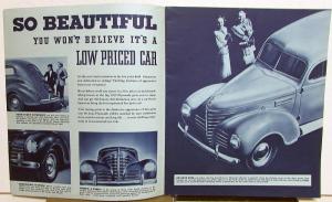 1939 Plymouth Dealer Sales Brochure De Luxe Models Bluetone Features