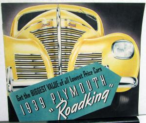 1939 Plymouth Dealer Color Sales Brochure Roadking Models Features & Value