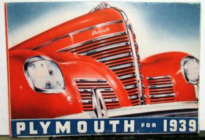 1939 Plymouth Dealer Sales Brochure Folder Roadking & De Luxe Models Features