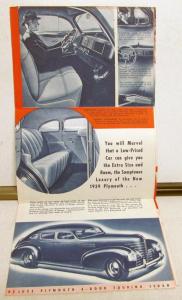 1939 Plymouth Dealer Sales Brochure Folder Roadking & De Luxe Models Features