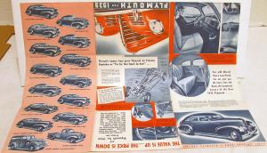 1939 Plymouth Dealer Sales Brochure Folder Roadking & De Luxe Models Features