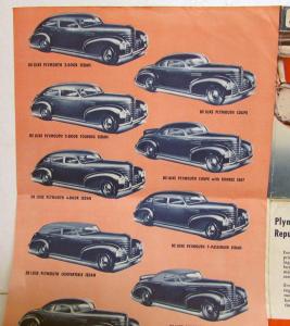 1939 Plymouth Dealer Sales Brochure Folder Roadking & De Luxe Models Features