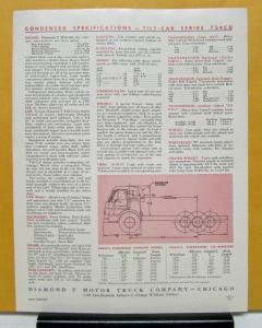 1960 Diamond T Truck Model 734CG Tilt Cab Specification Sheet