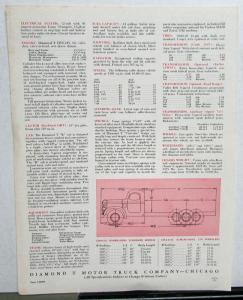 1959 Diamond T Truck 734R Series Dealer Specification Data Sheet