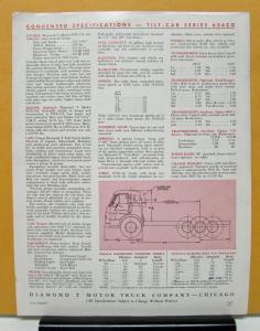 1958 1959 1960 1961 Diamond T Truck 634CG Series Specification Sheet