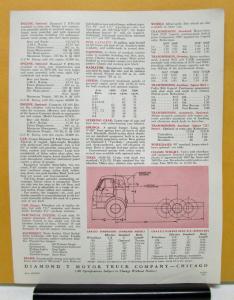 1958 1959 1960 1961 Diamond T Truck 634CG Series Tiltcab Specification Sheet