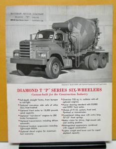 1962 Diamond T Truck Model P4360 P5360 Sales Folder and Specifications