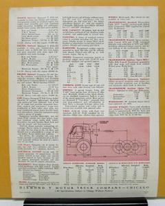 1962 Diamond T Truck 634CG Series Tiltcab Specification Sheet