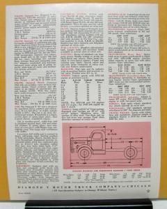 1963 Diamond T Truck P3000 Series Specification Sheet